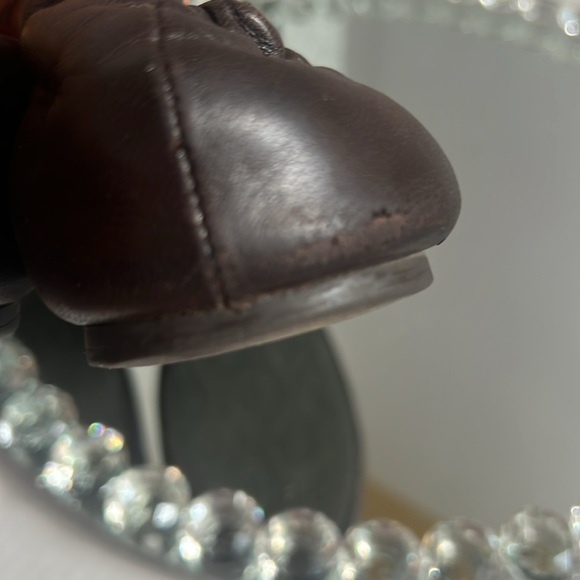 Tory Burch dark brown leather  Espadrilles with Gold Emblem size 8 - Picture 11 of 11